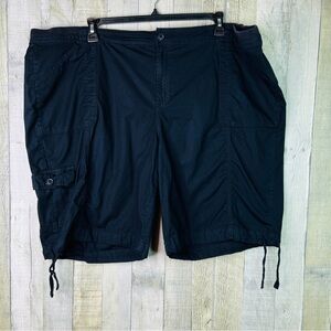 St. Johns Bay Size 26W Black Bermuda Length Shorts w/Comfort Waistband & Pockets